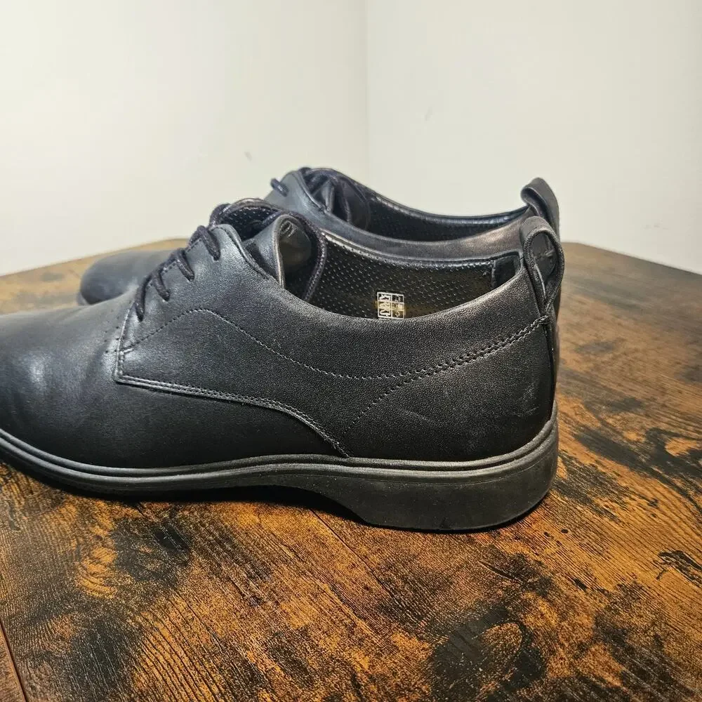 Amberjack Mens The Original Derby Oxfords Shoes Black Leather Hybrid Size 10.5